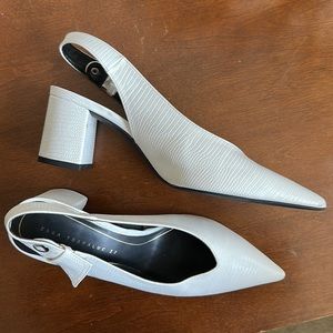 Zara white sling back heels